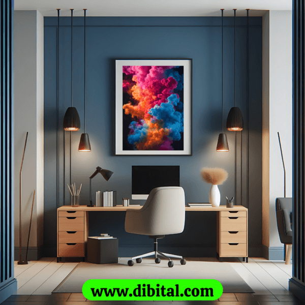 "Vibrant Smoke Clouds" Digital Wall Art
