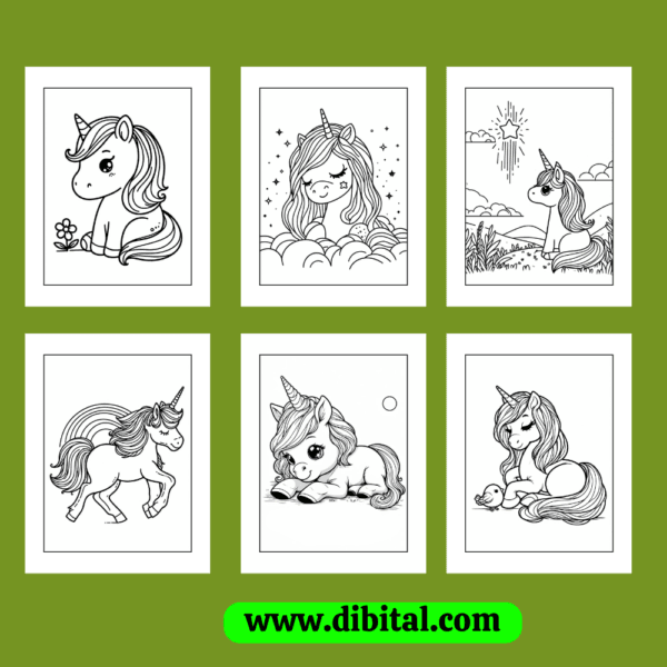Unicorn Coloring pages