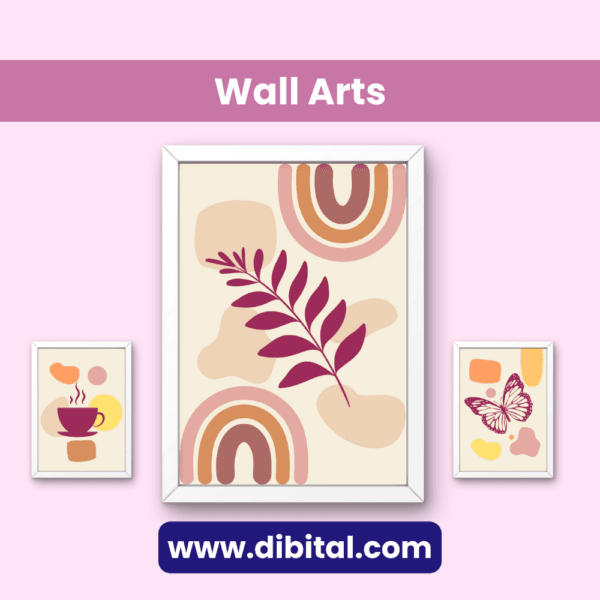 3 Modern Boho Wall Art Prints Mockup 2
