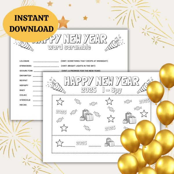 5 Kid-Friendly New Year Activity Sheets mock 2