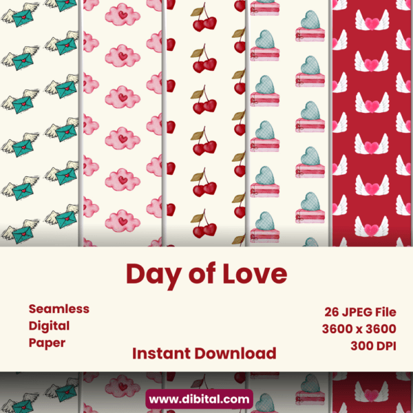 Day of Love - valentine’s Seamless Patterns Mock