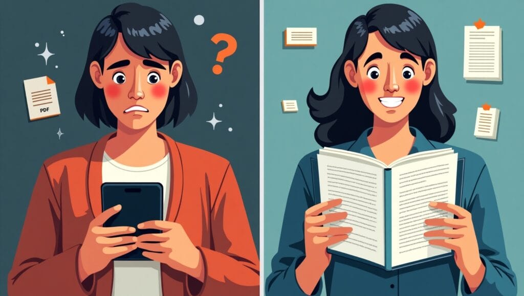 before vs after : Read Ebooks on Smartphone
