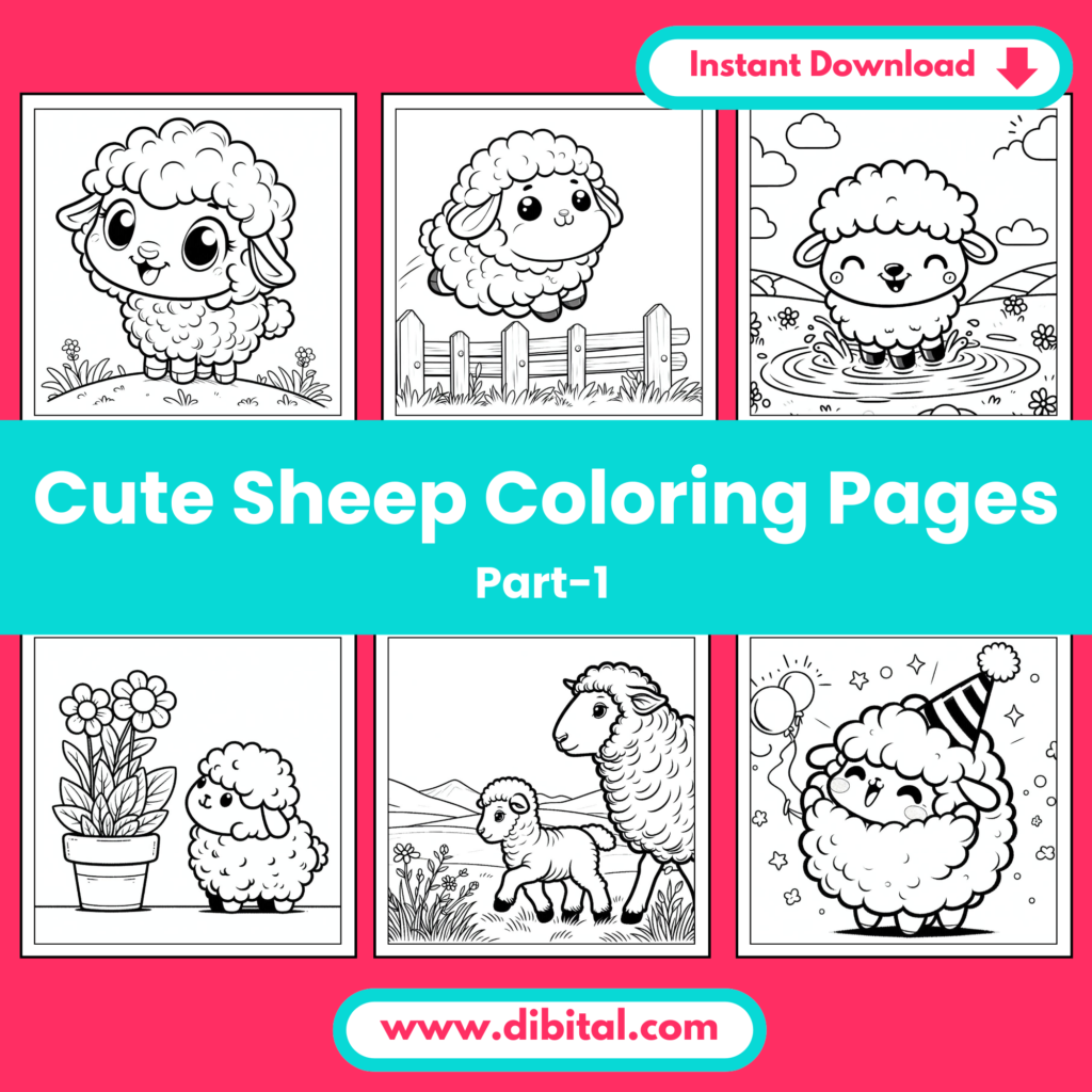 25 Cute Sheep Coloring Pages – Printable Fun for All Ages (Part 1) Mock 1