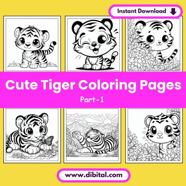 25 Cute Tiger Coloring Pages – Printable Fun for All Ages (Part 1) Mock 2