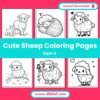 25 More Cute Sheep Coloring Pages – Printable Farm Animal Fun (Part 2) Mock 2