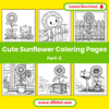 25 More Cute Sunflower Coloring Pages – Printable Floral Fun (Part 2) Mock 1