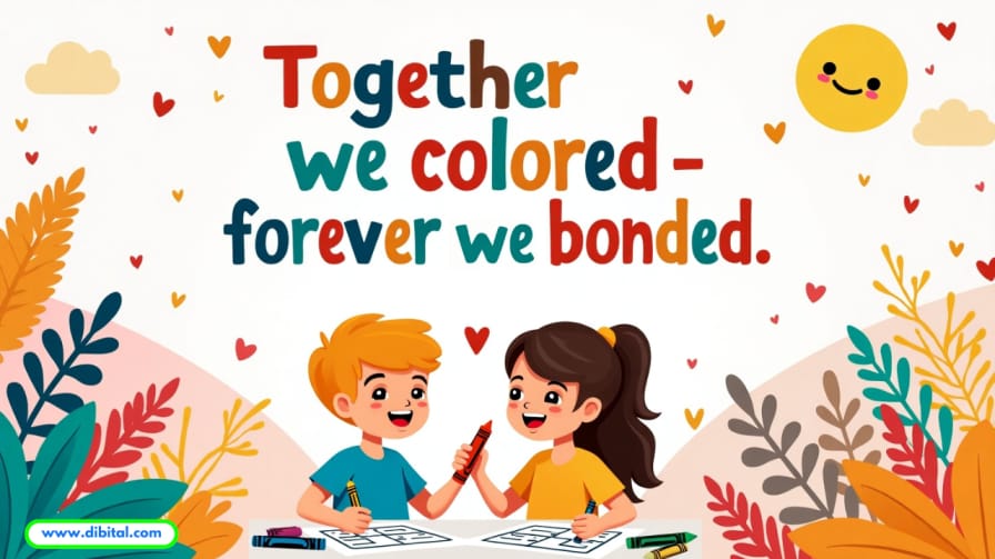 Together we colored forever we bonded. Share and Win
