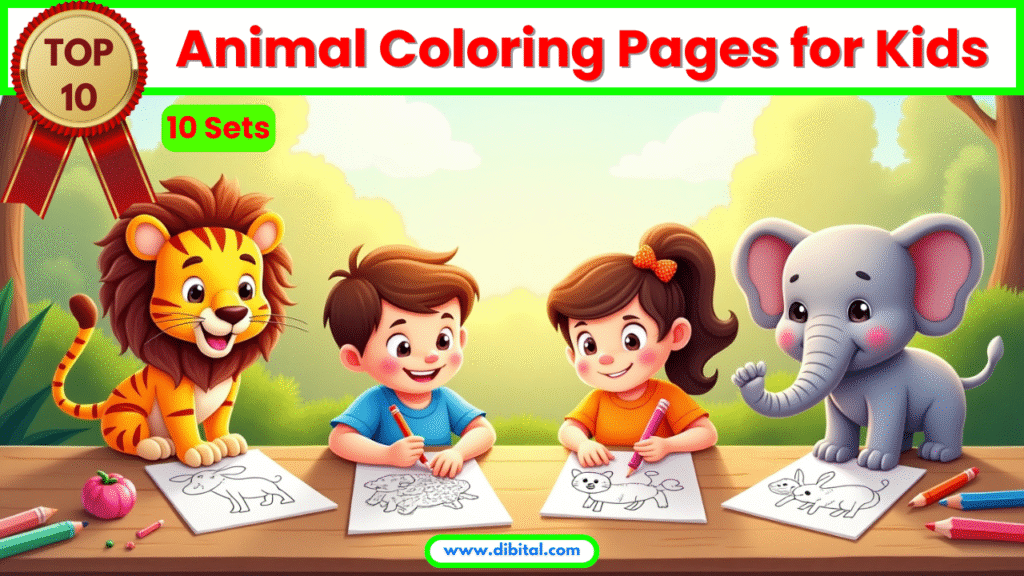 Top 10 Animal Coloring Pages for Kids – Printable Fun & Creative Adventures (featured image)