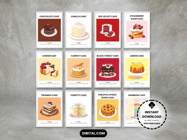 12 Cake Wall Art Prints – Top Printable Dessert Decor Main Mock