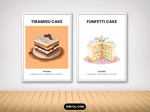 12 Cake Wall Art Prints – Top Printable Dessert Decor Mock 3