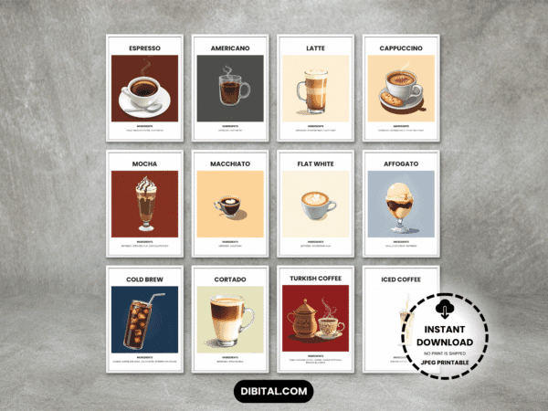 12 Coffee Wall Art Prints – Kitchen & Cafe Decor Arts Main Mock
