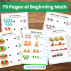 75 Pages of Beginning Math – Printable Early Learning Activities for Kids Mock up Main