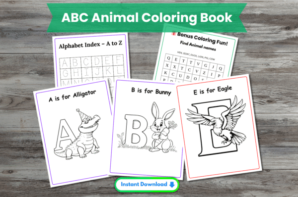 ABC Animal Coloring Book – Fun Educational for Kids Main MOck