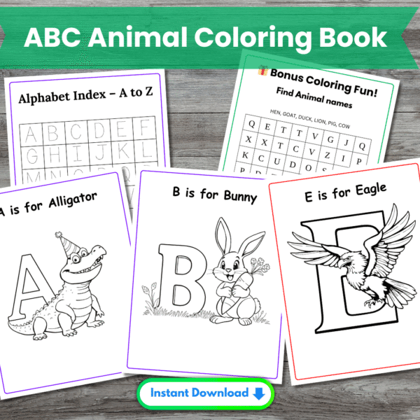 ABC Animal Coloring Book – Fun Educational for Kids Main MOck