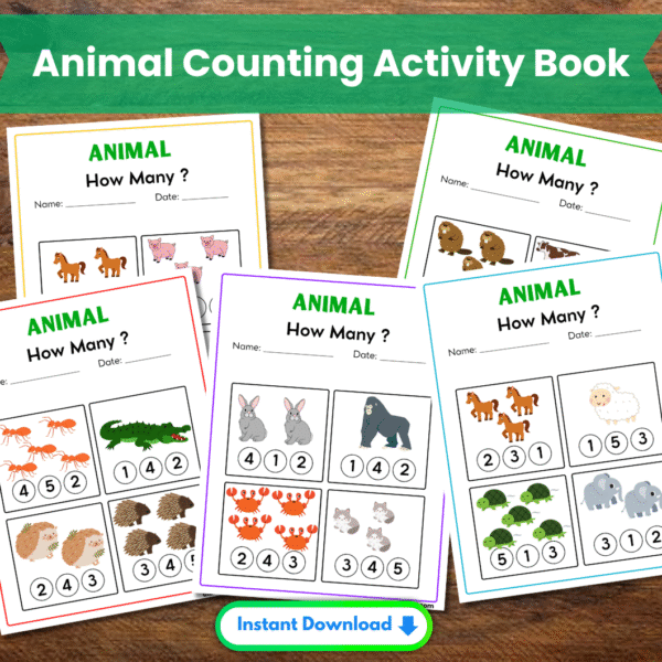 Animal Counting Activity Book – 10+ Printable Pages of Early Math Fun Main Mock