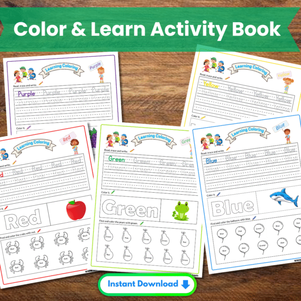 Color and Learn Activity Book – 50 Pages of Fun for Kids Main Mock