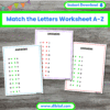 Match the Letters Worksheet A-Z Capital to Small 6 fun Printable Learning Pack Mock 1