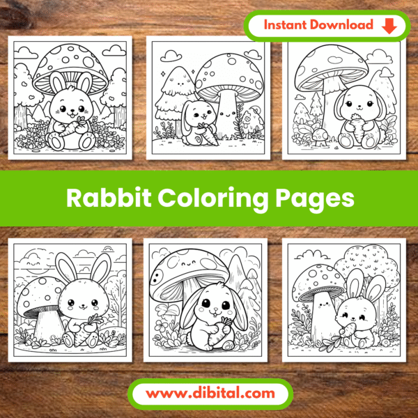 Rabbit Color Sheet – 10 Printable Bunny Coloring Pages Main Mock 2