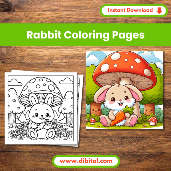 Rabbit Color Sheet – 10 Printable Bunny Coloring Pages Main Mock