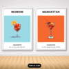 Set of 12 Cocktail Wall Art Prints Mock 1