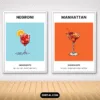Set of 12 Cocktail Wall Art Prints Mock 1