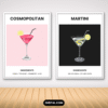 Set of 12 Cocktail Wall Art Prints Mock 2
