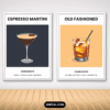 Set of 12 Cocktail Wall Art Prints Mock3