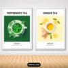Tea Wall Art – 12 Printable Botanical Tea for Kitchen & Cafe Mock 2