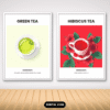 Tea Wall Art – 12 Printable Botanical Tea for Kitchen & Cafe Mock 4