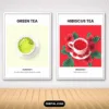 Tea Wall Art – 12 Printable Botanical Tea for Kitchen & Cafe Mock 4