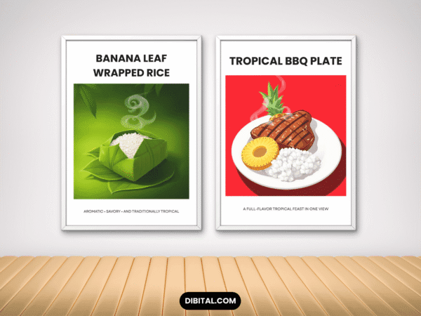 Tropical Food Wall Art Set – 12 Mock 2