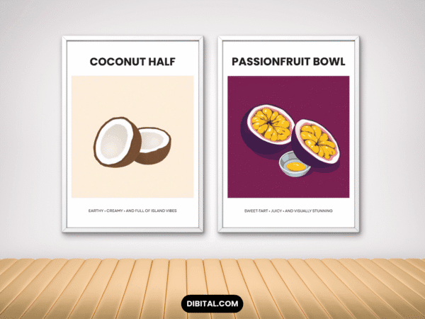 Tropical Food Wall Art Set – 12 Mock 4