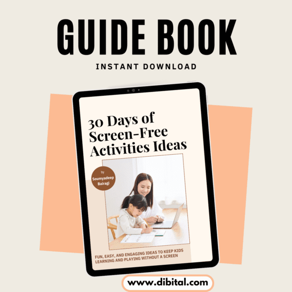 30 Days of Screen-Free Activities Ideas – Guide Book for Parents Main Mock