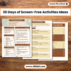 30 Days of Screen-Free Activities Ideas – Guide Book for Parents Mock 1