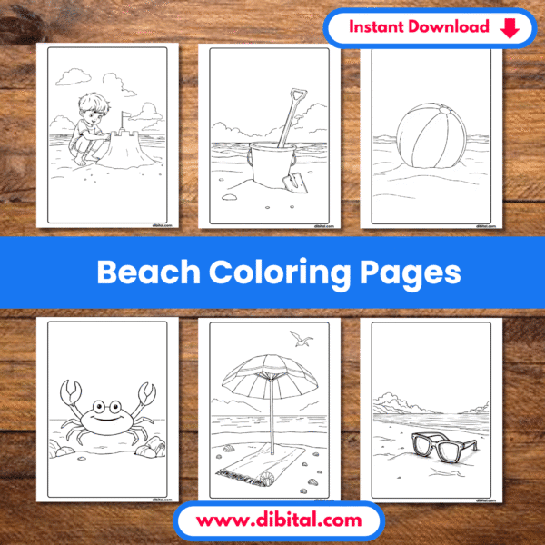 Beach Coloring Pages – 35 Printable Sheets for Relaxing Summer Fun June Main Mock