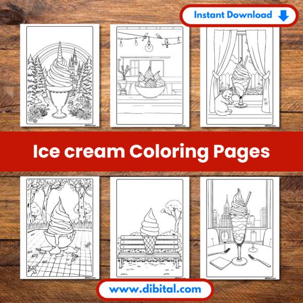 Summer Ice Cream Coloring Pages Mock 1