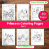 Princess Coloring Pages – 30 Printable Royal Designs for Kids (Part 1) Mock 2